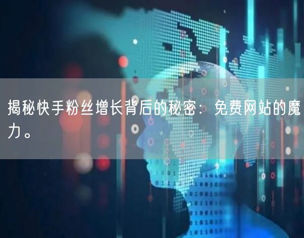 揭秘快手粉丝增长背后的秘密:免费网站的魔力。