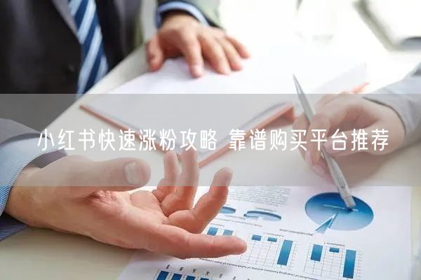小红书快速涨粉攻略 靠谱购买平台推荐