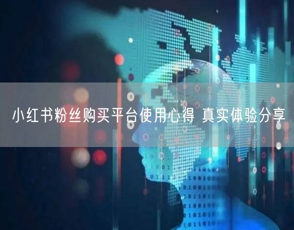 小红书粉丝购买平台使用心得 真实体验分享
